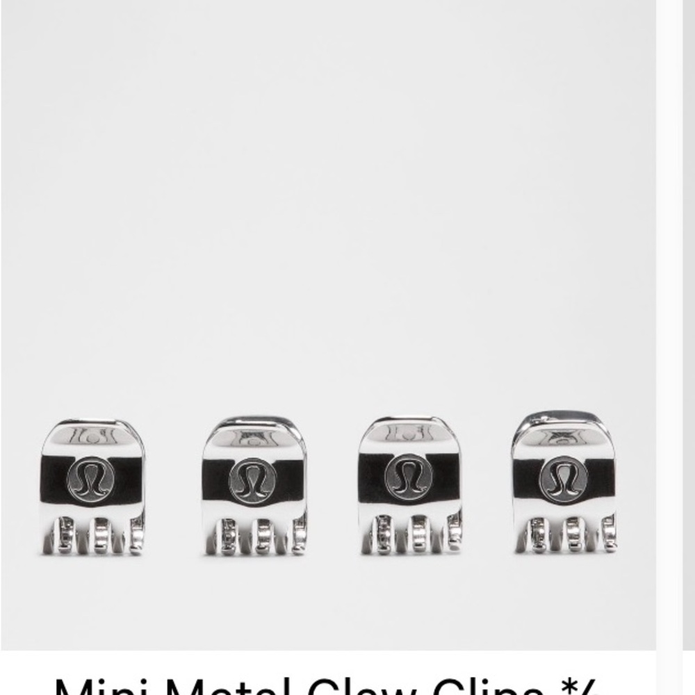 Lululemon Silver Mini Metal Claw Clips